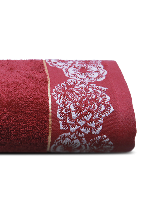 Hand Towel Jacquard Emb. (Maroon)