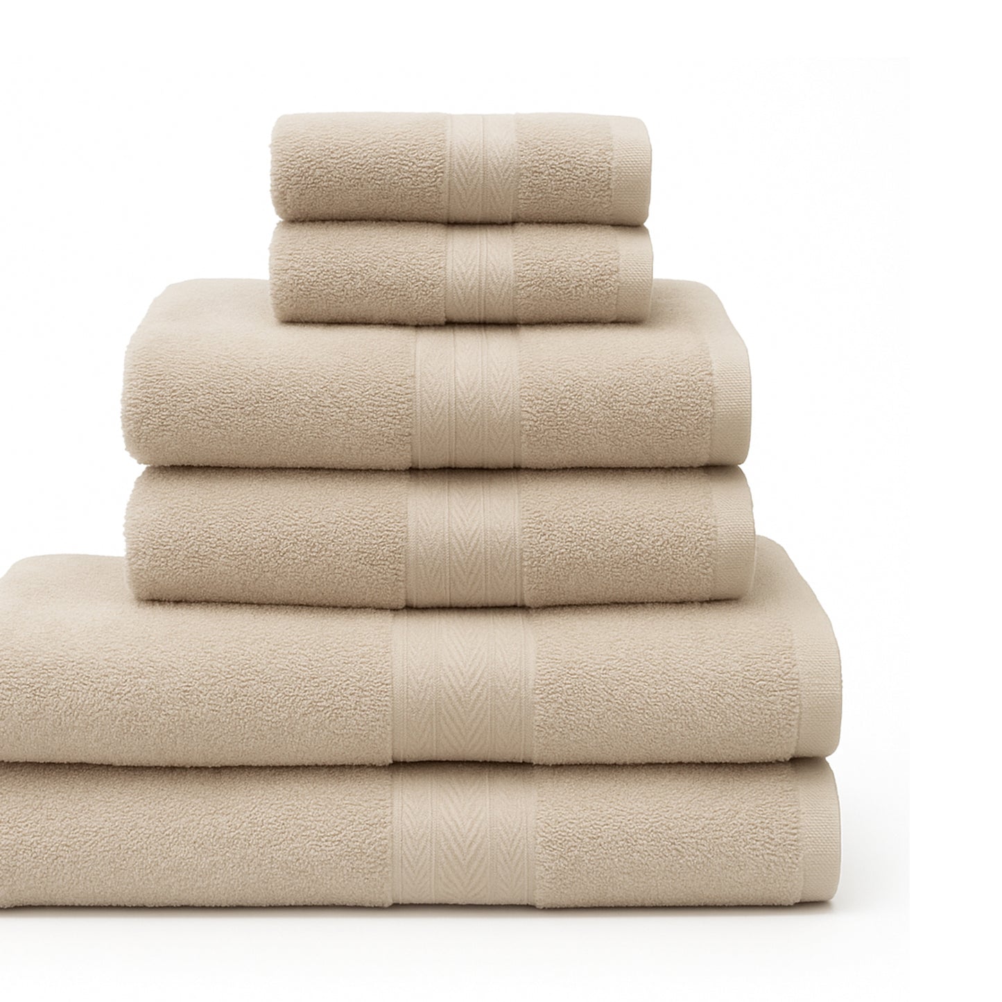 Beige | 6-Piece Towel Set | TWHB6BE