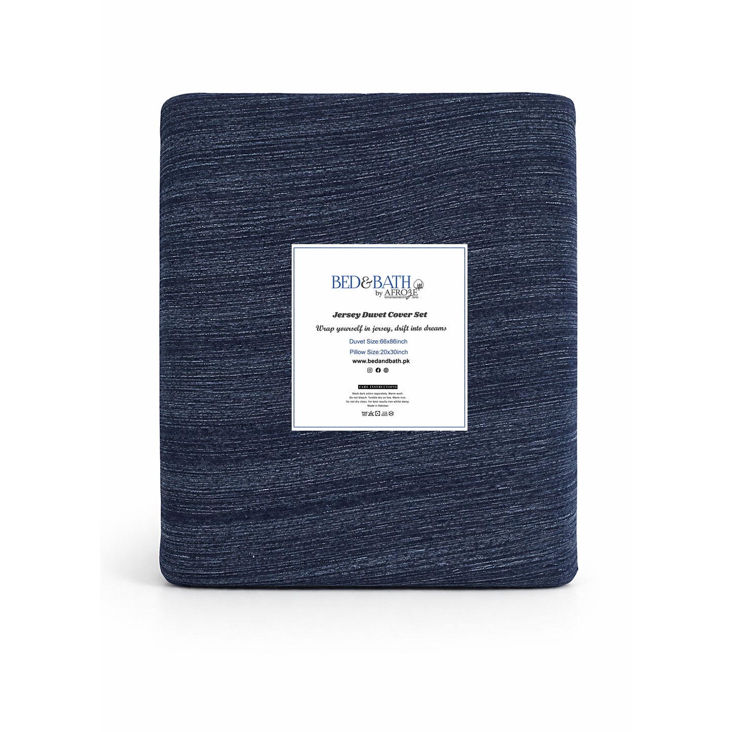 Jersey Duvet Cover Set – Luxury Soft Knit Bedding (Navy)
