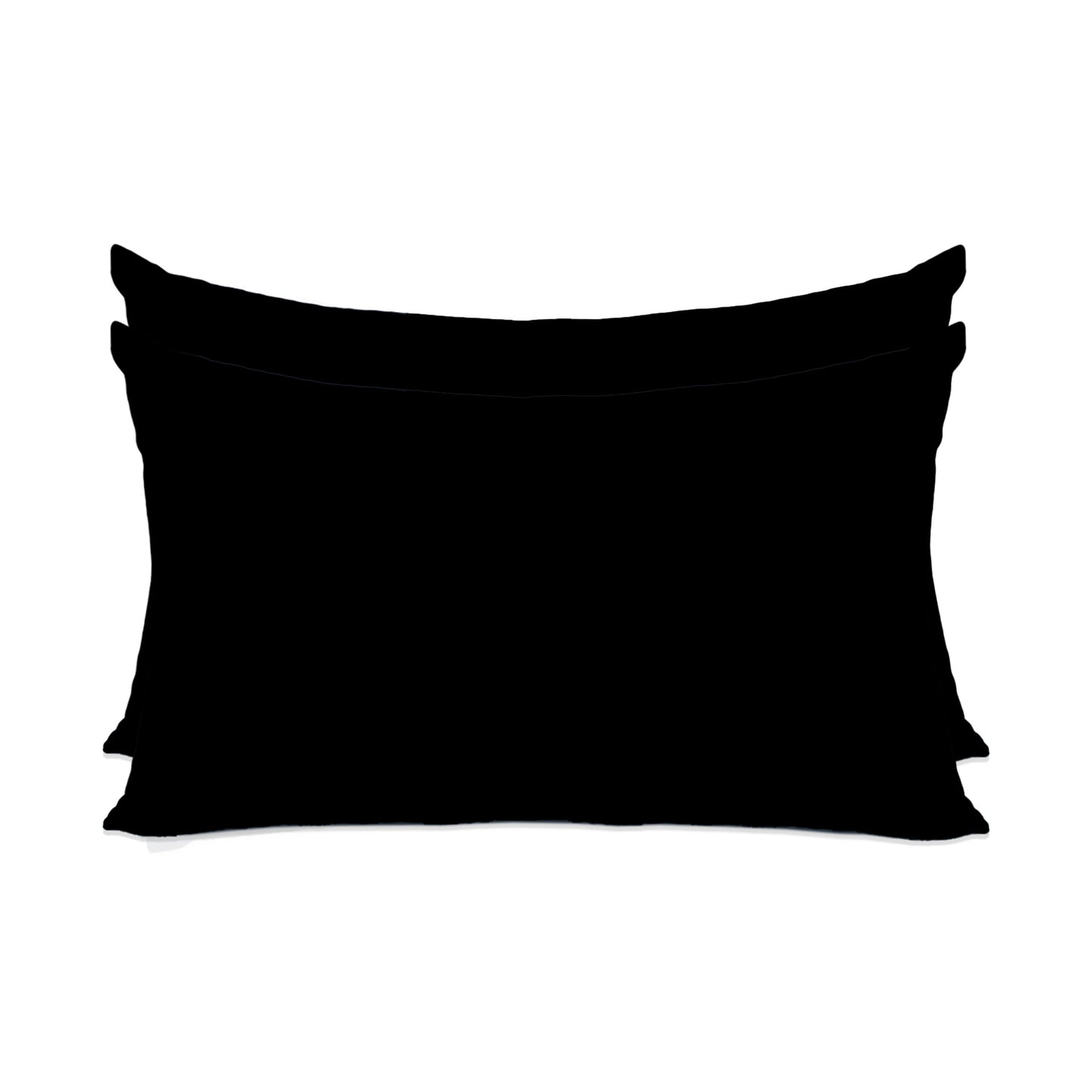 Black Luxury Hotel Collection Pillow Cover Set – 2 Pieces – 20" x 30" – 100% Cotton Sateen TC-200