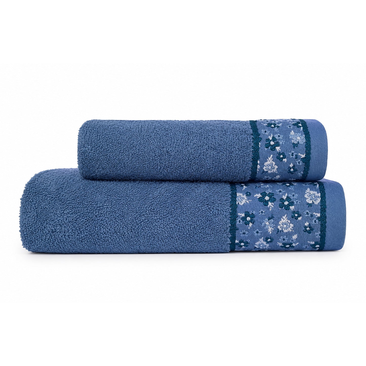 Blue – Embroidered Guest + Hand Towel Set | 2 Pcs