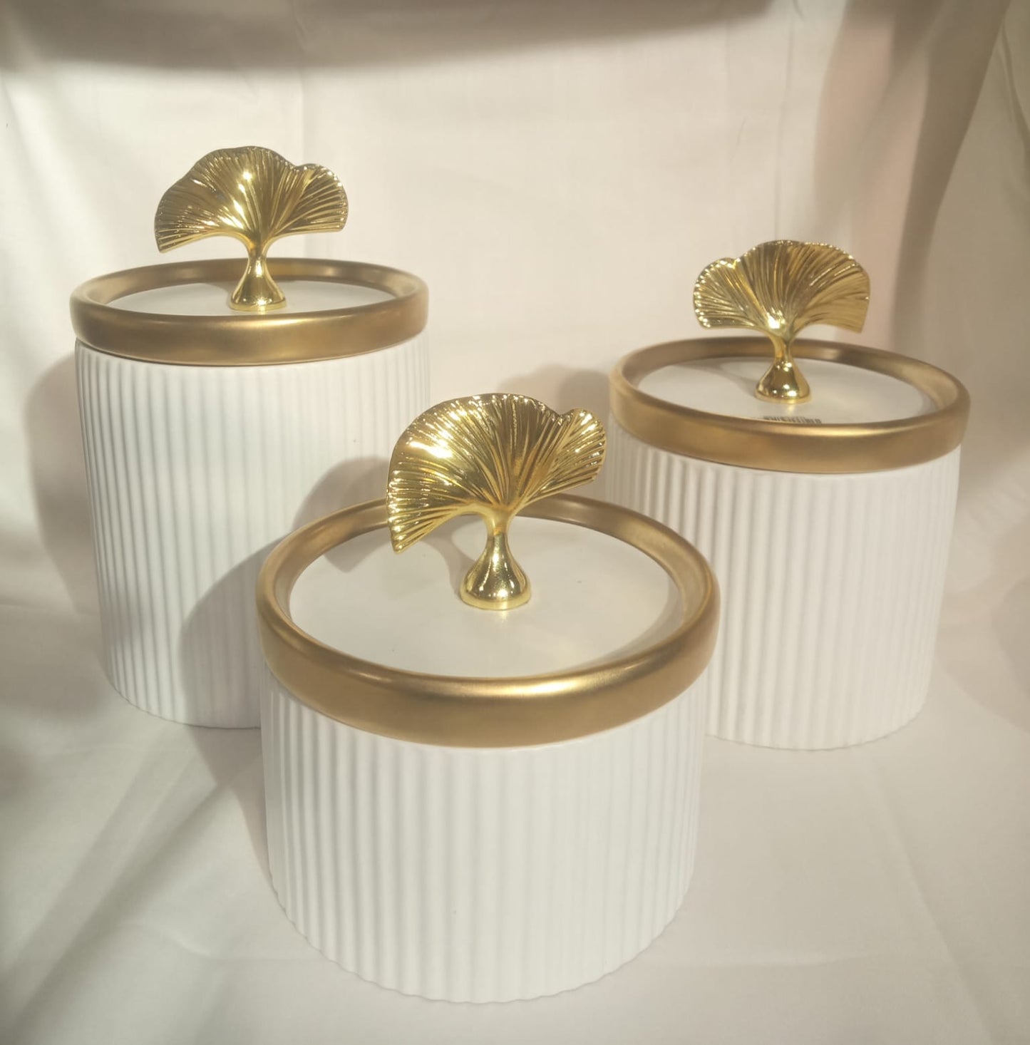 Candy Jar Set (Round) – White, 3-Piece | CYJS3WH