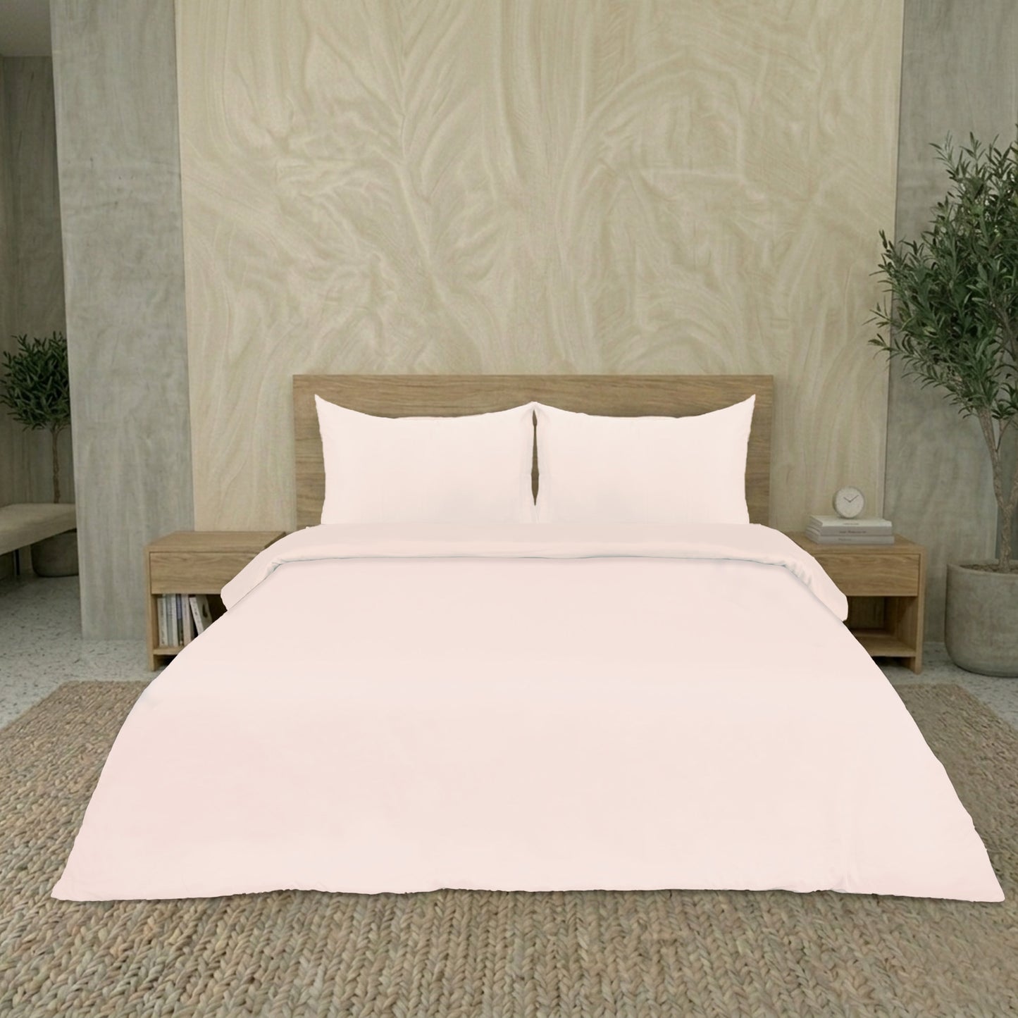 Biscuit Luxury Hotel Collection King Quilt Cover Set with 2 Pillow Covers – 104" x 95" – 100% Cotton Sateen TC-200
