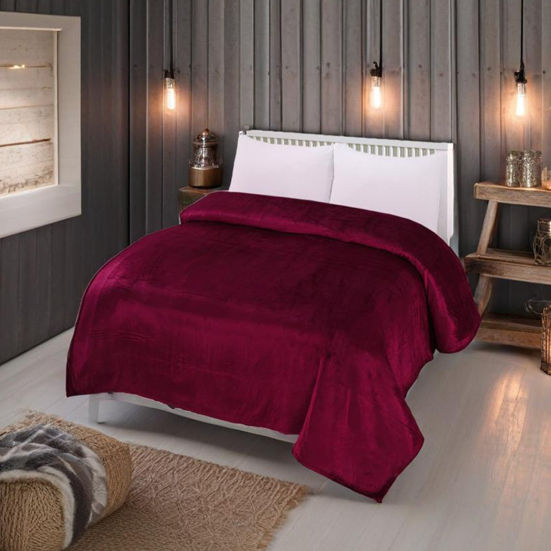 Fleece Blanket (Maroon)- Bed & Bath - Main Image
