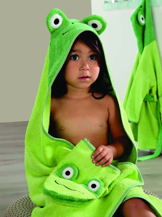 Frog Kid Bath Wrap & Hooded Bathrobe