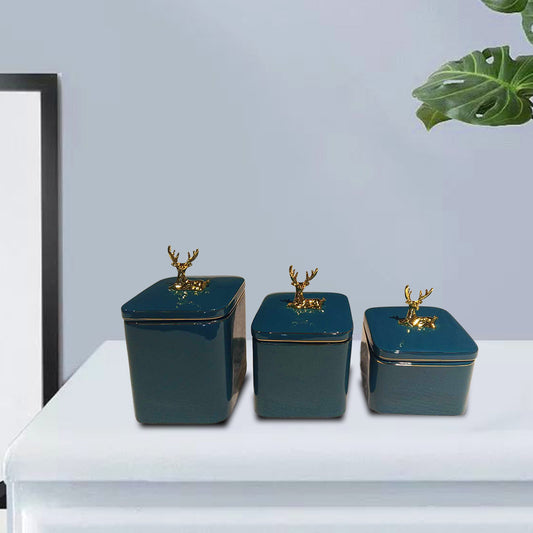 Candy Jar Set (Square) – Blue, 3-Piece | CYJS3BL