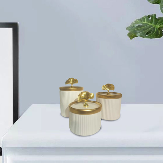 Candy Jar Set (Round) – White, 3-Piece | CYJS3WH