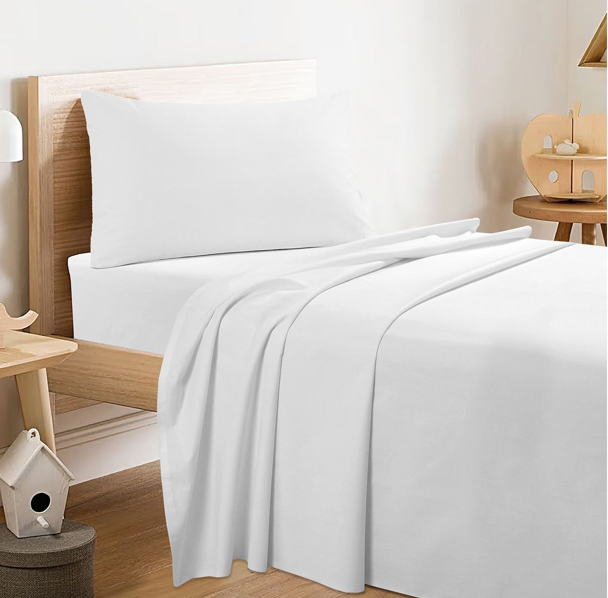 Single Flat Sheet Set - White | HC2SFWH