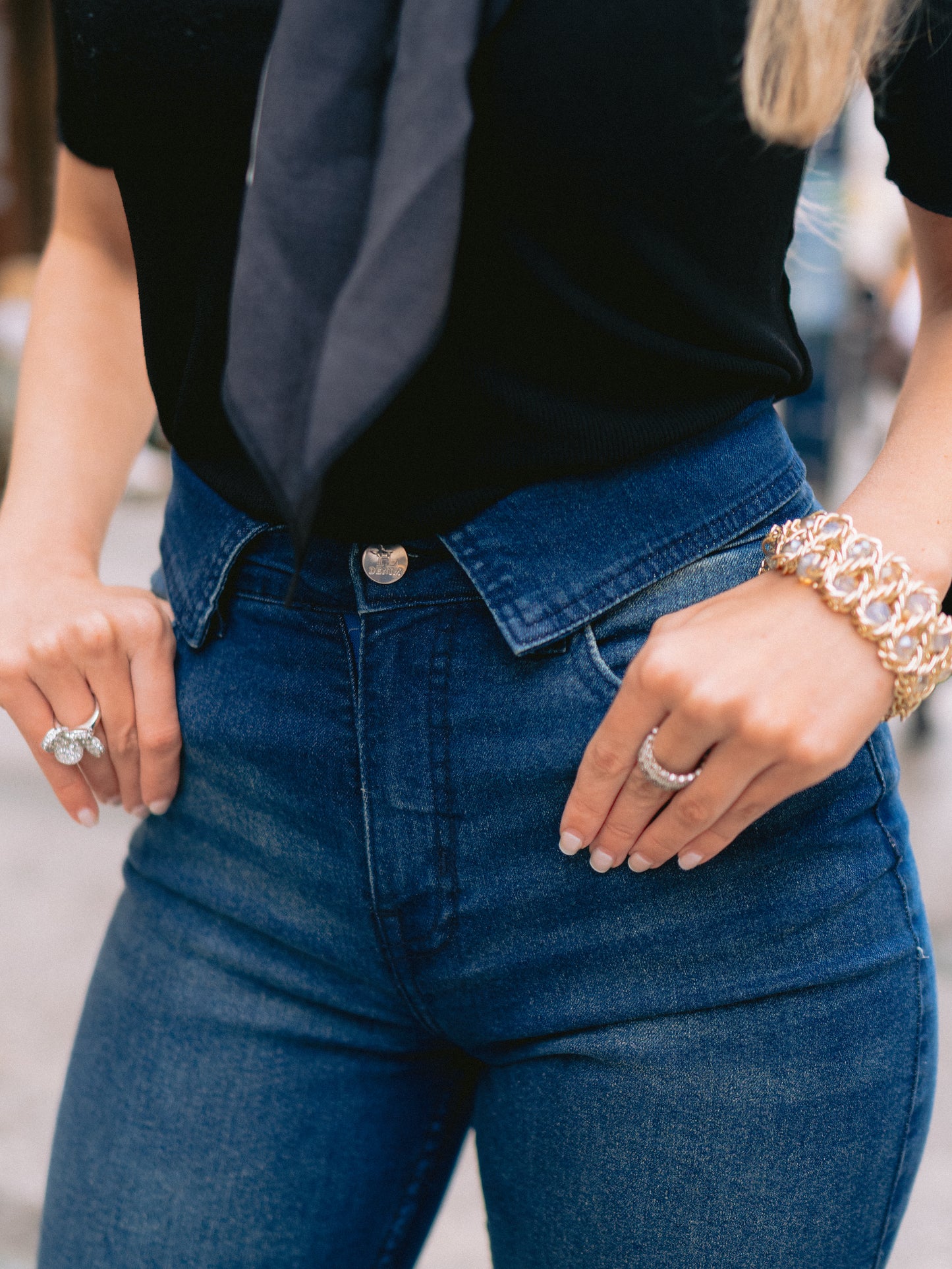 HL - High-Rise Straight Leg Denim Jeans – Deep Indigo Wash