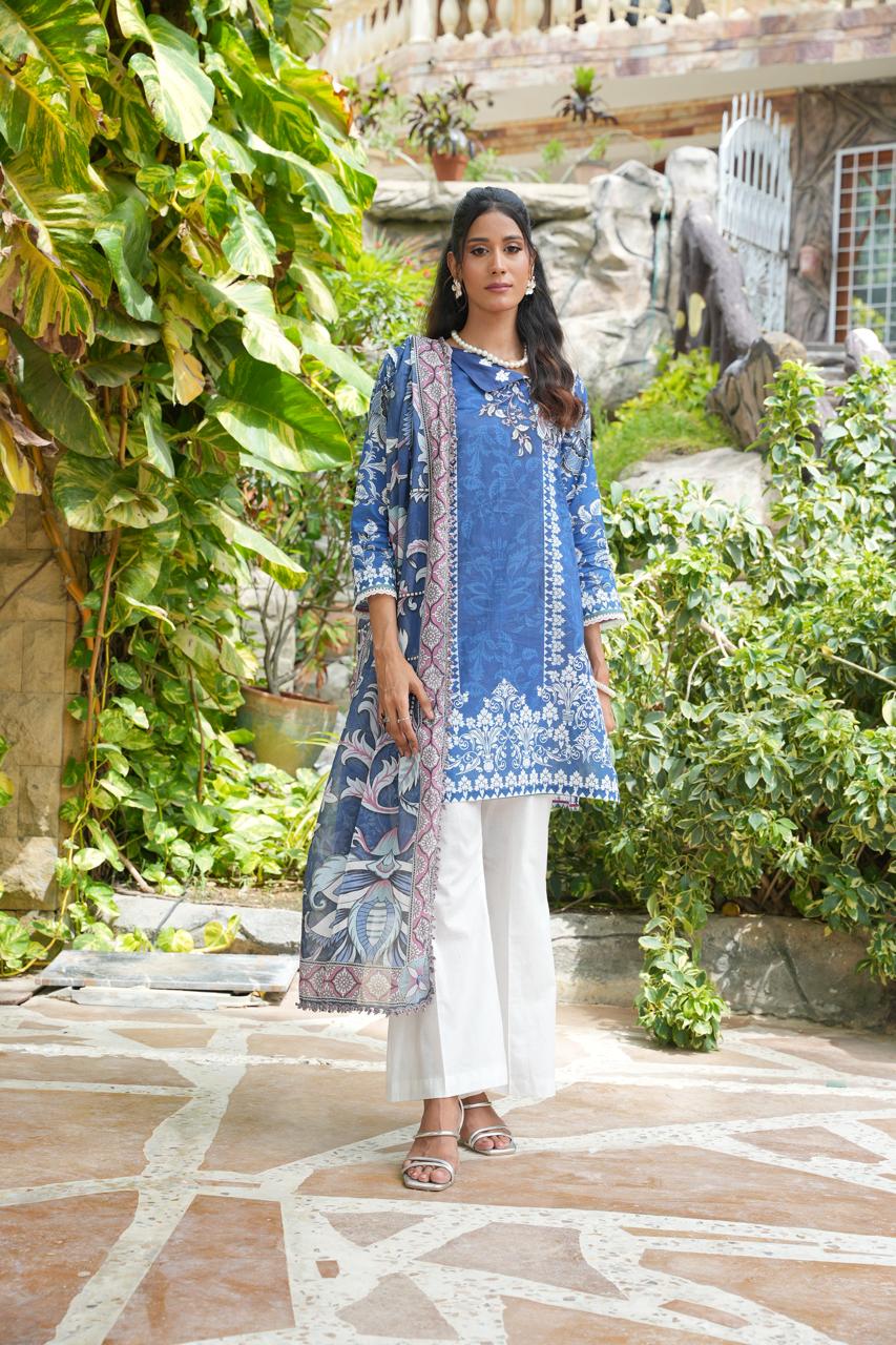 Jackobean Art by Hira Lari | 3PC Unstitched Lawn Suit | HL-05 | Lawn 2025