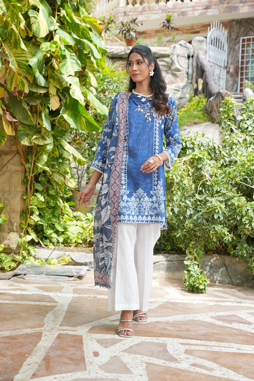 Jackobean Art by Hira Lari | 3PC Unstitched Lawn Suit | HL-05 | Lawn 2025