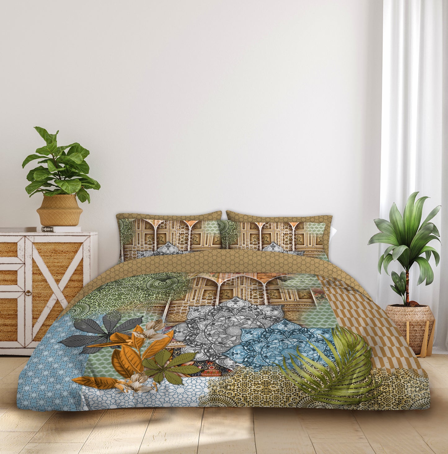 Royal Crest Quilt Cover Set (Mughal Art)