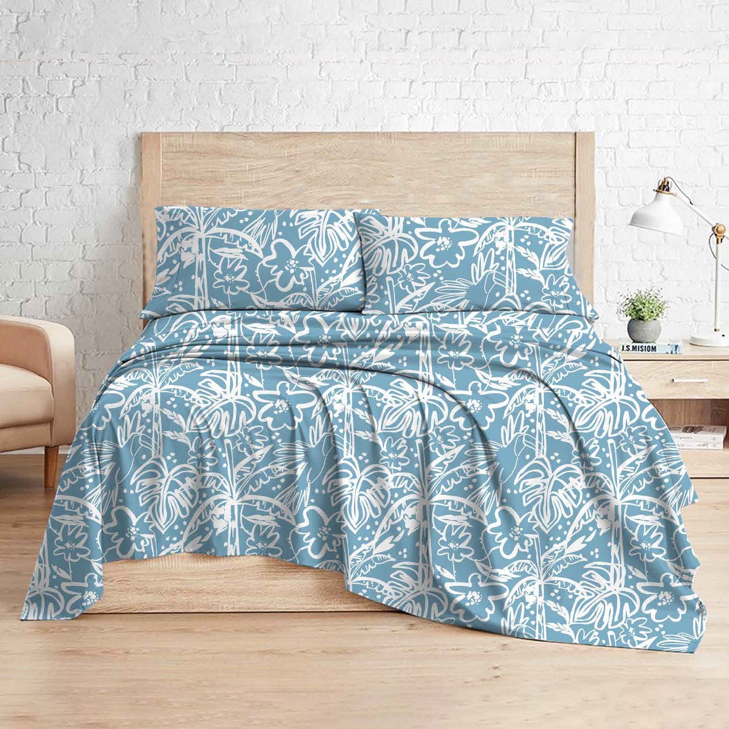 Tropical Tree | Cherries Digital Print Flat Sheet Set (Single/King)