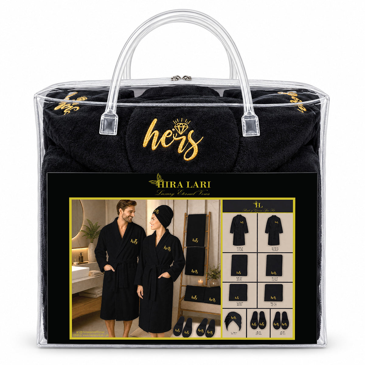 Black – HL Luxury Bride & Groom Spa Set | 9 Pieces