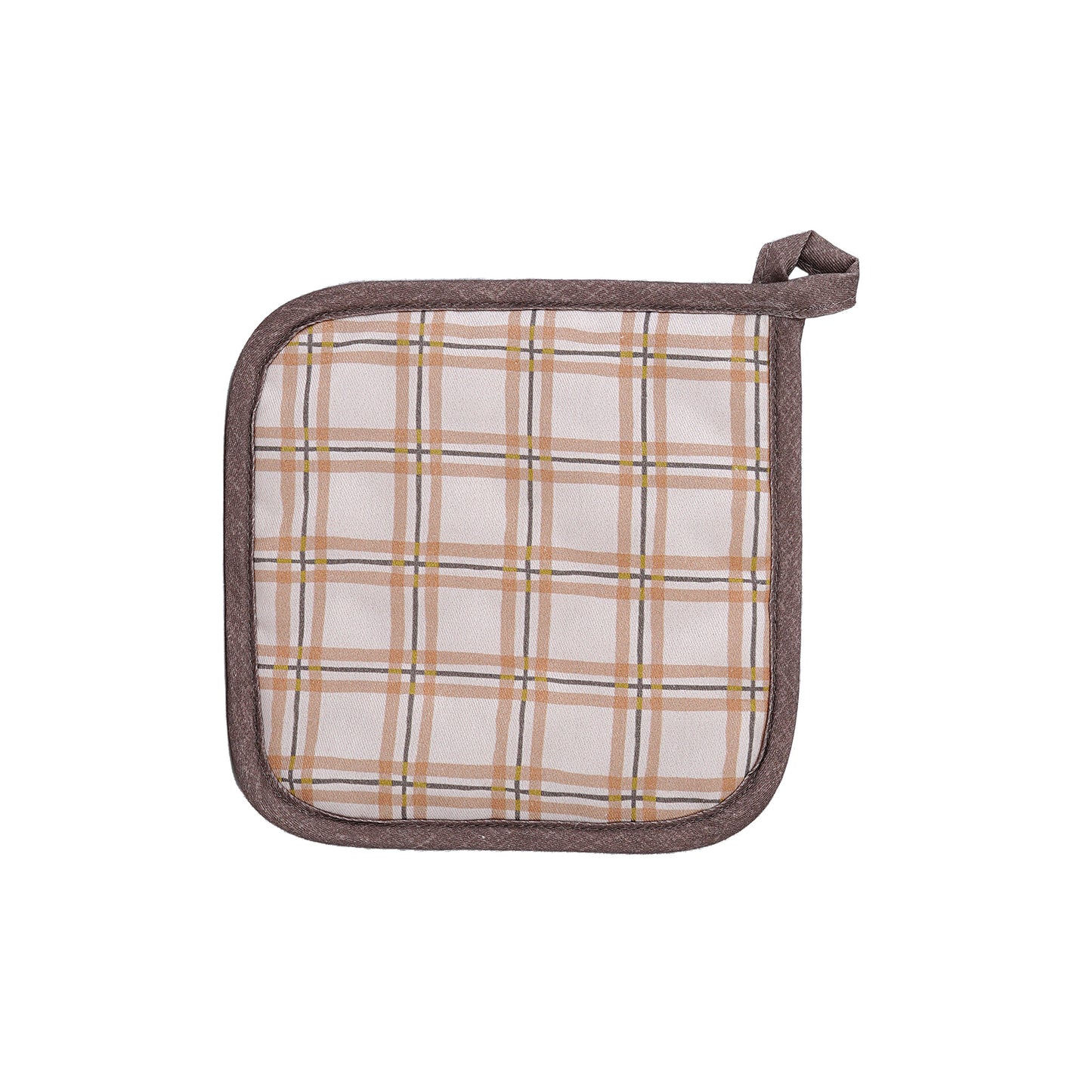 Kitchen Pot Holder – Brown | 8 x 8 Inches | 100% Cotton