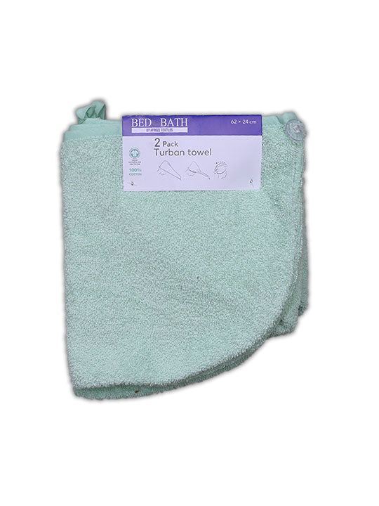 Turban Towel (2 Piece Pack Set) Green