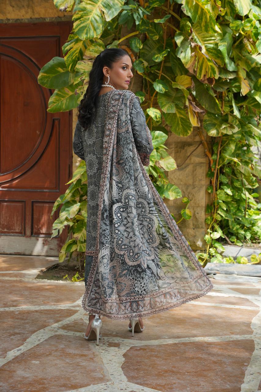 Safari by Hira Lari | 3PC Unstitched Lawn Suit | HL-03 | Lawn 2025