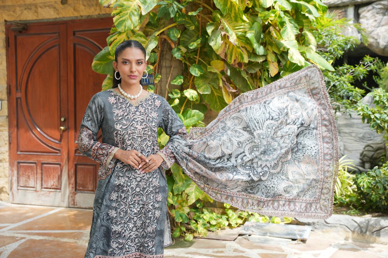 Safari by Hira Lari | 3PC Unstitched Lawn Suit | HL-03 | Lawn 2025