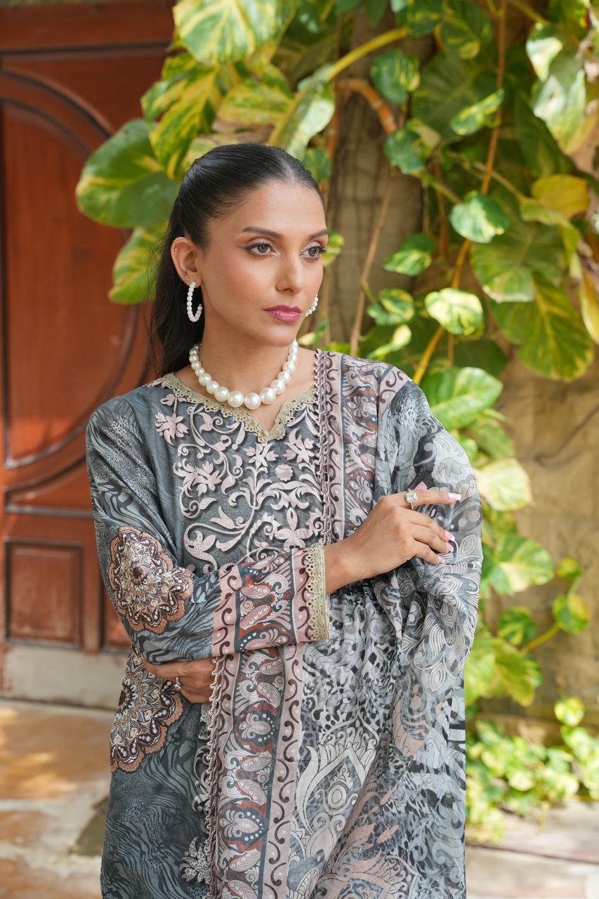 Safari by Hira Lari | 3PC Unstitched Lawn Suit | HL-03 | Lawn 2025