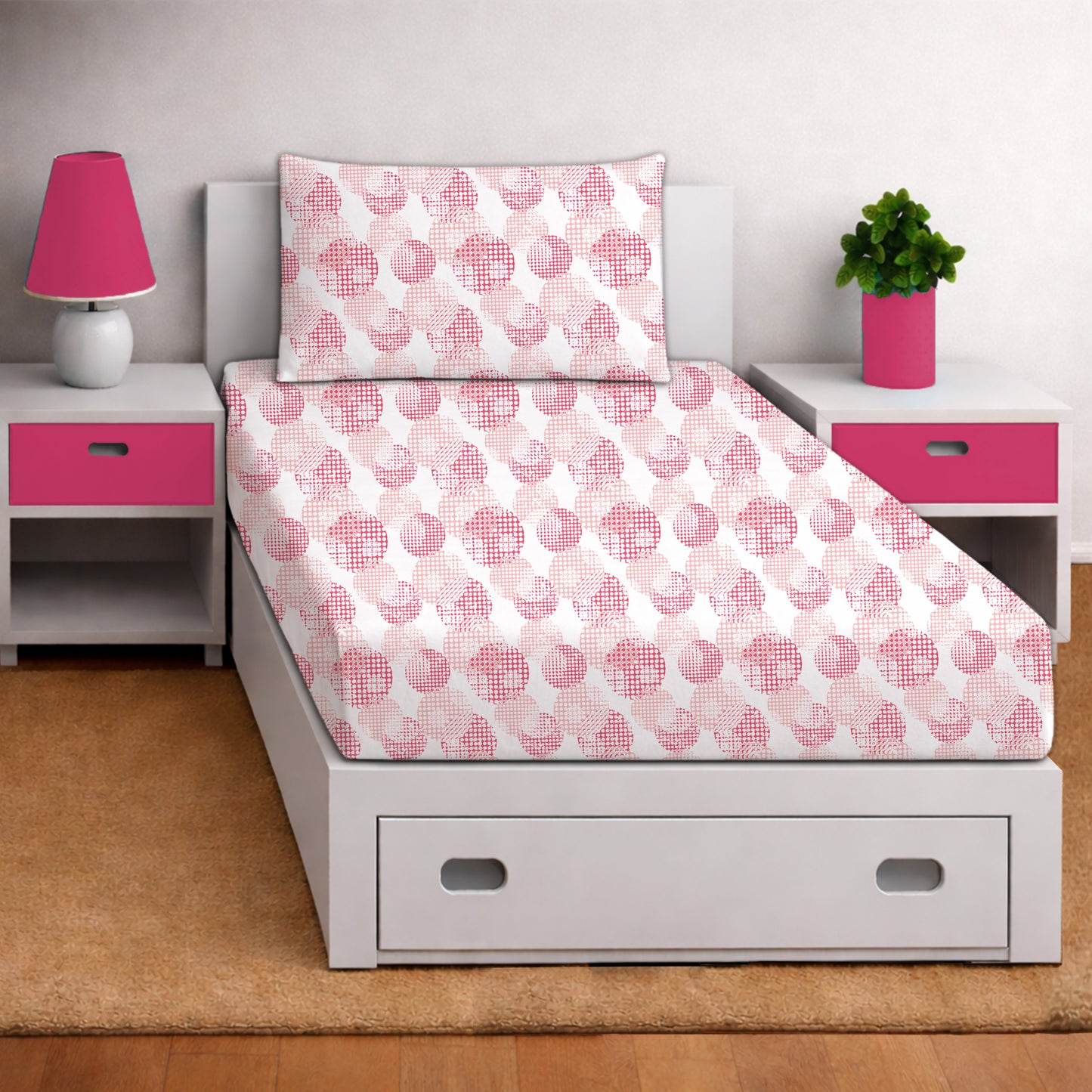 Circle – Sweet Dreams Kids Flat Sheet Set (T-144 | 100% Cotton)