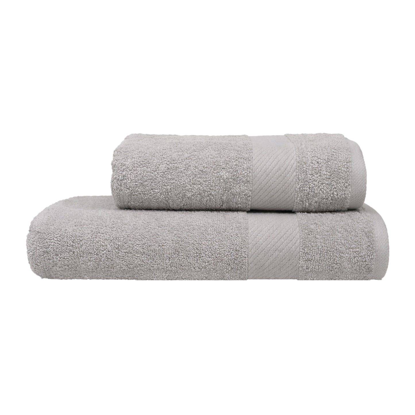 Premium 2-Piece Cotton Towel Set – Silver | THB2SS