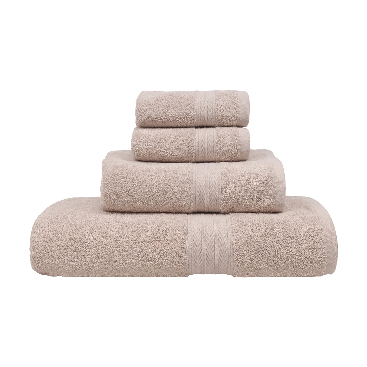 Premium 4-Piece Cotton Towel Set – Beige | Face, Hand & Bath Towels | TWHB4BE
