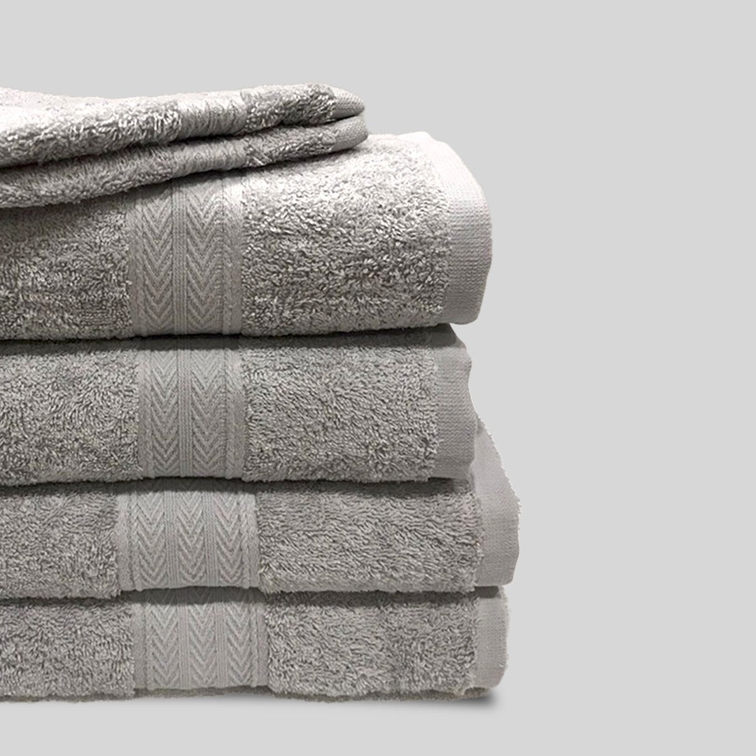 Grey | 6-Piece Dobby Fancy Towel Set | TWHB6CR