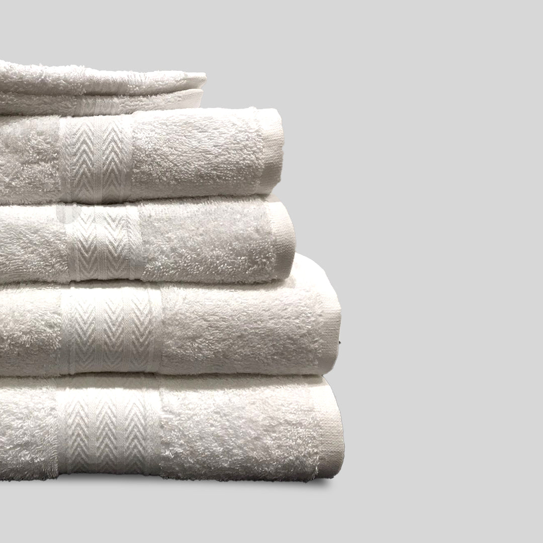 White | 6-Piece Dobby Fancy Towel Set | TWHB6WH