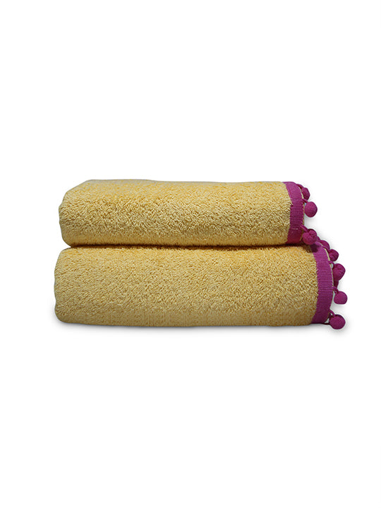 Pom Pom Bath Towel | Yellow | TL7014PPY