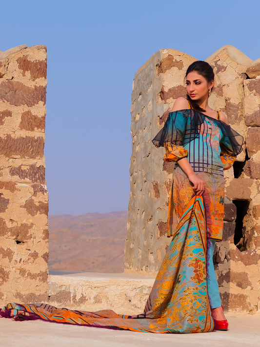 MAJESTY by Hira Lari Lawn - 3 Piece Unstitched Lawn Suit
