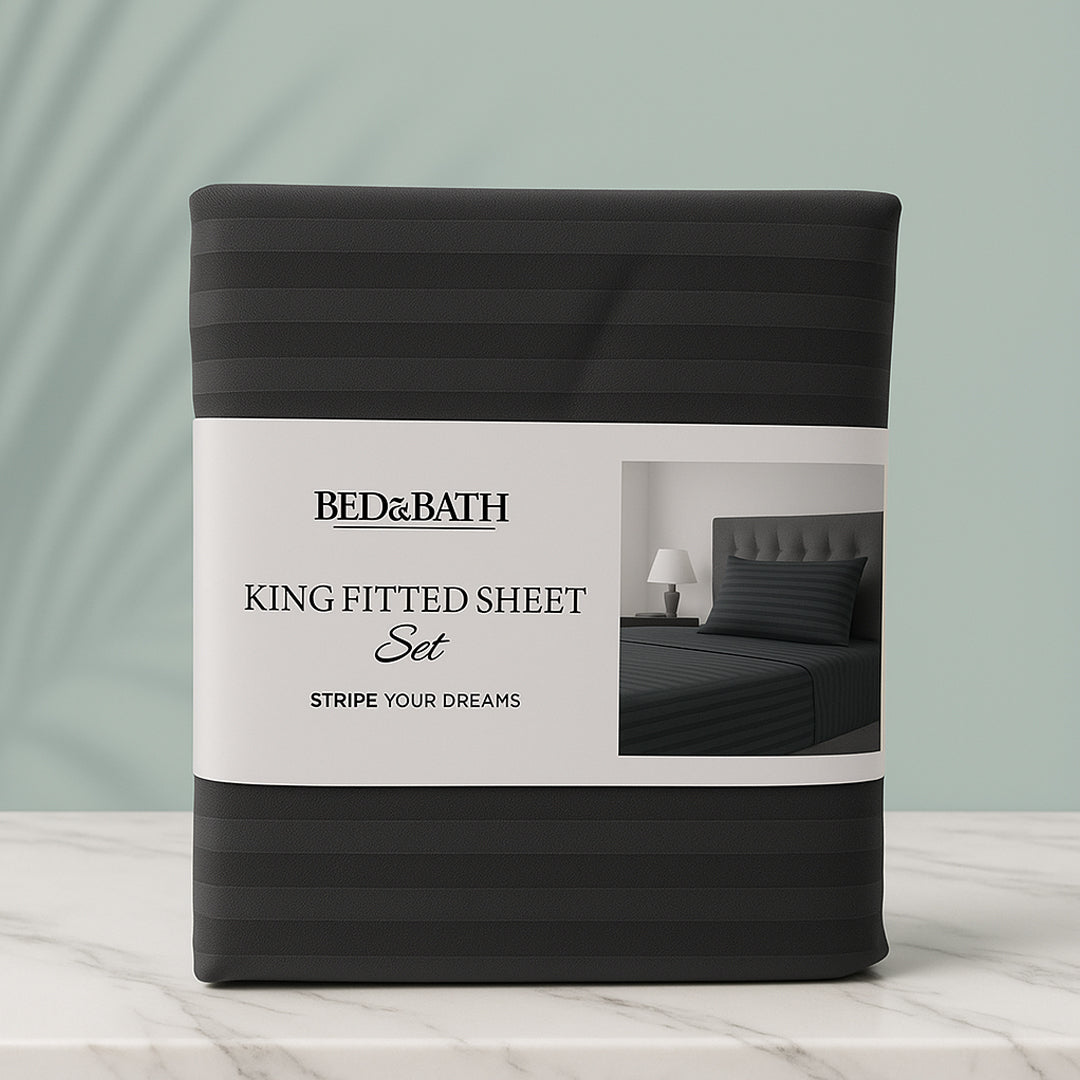Grey – King Fitted Sheet Set