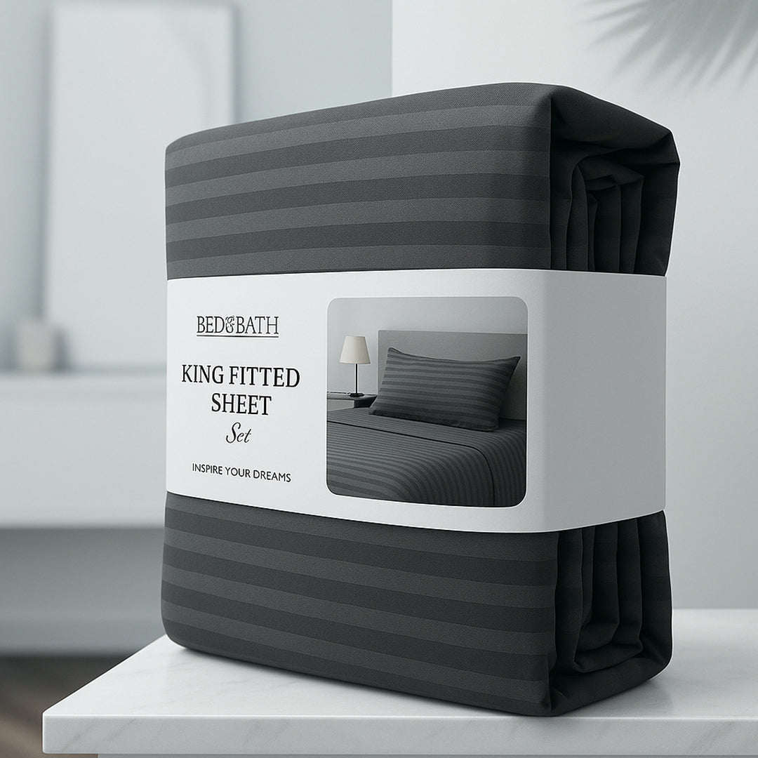 Grey – King Fitted Sheet Set