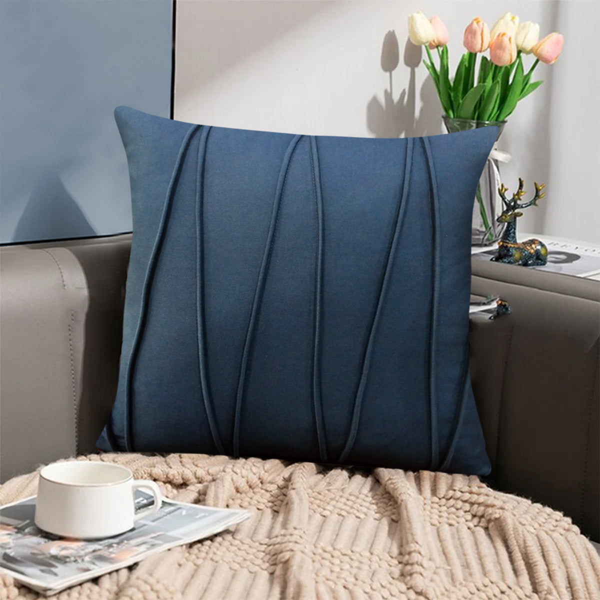 Fancy Cushion Cover (Blue)