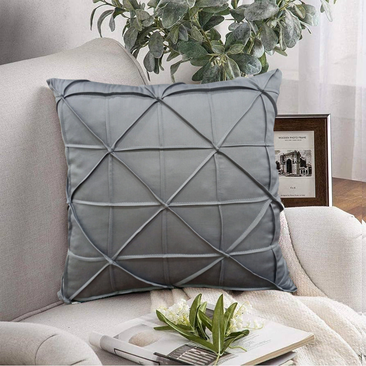 Fancy Cushion Cover (Grey)