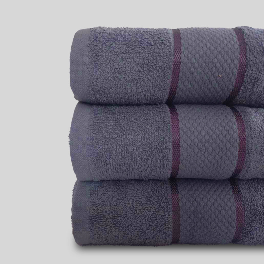 Grey Towel Set Fancy (Pk of 3)
