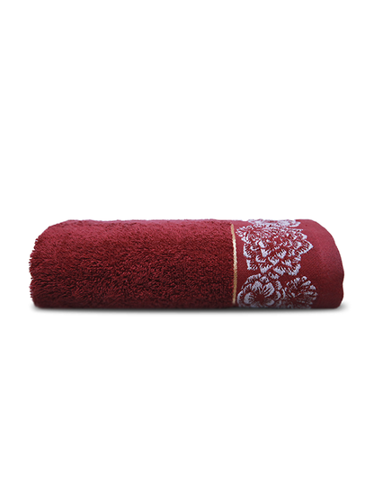 Hand Towel Jacquard Emb. (Maroon)