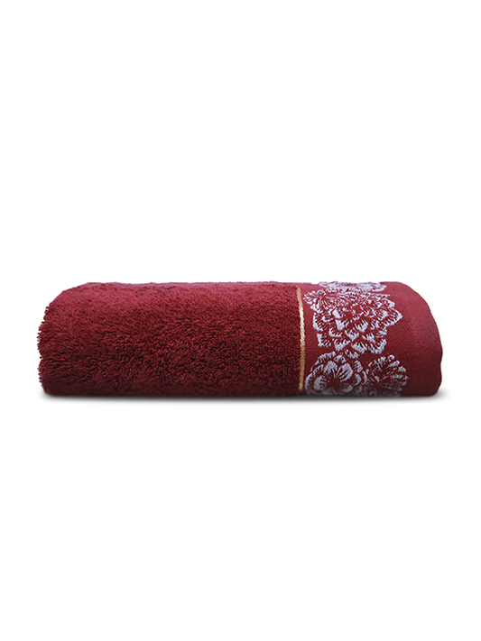 Hand Towel Jacquard Emb. (Maroon)
