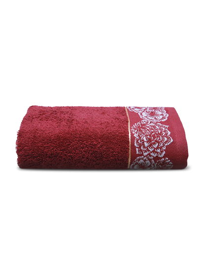 Hand Towel Jacquard Emb. (Maroon)