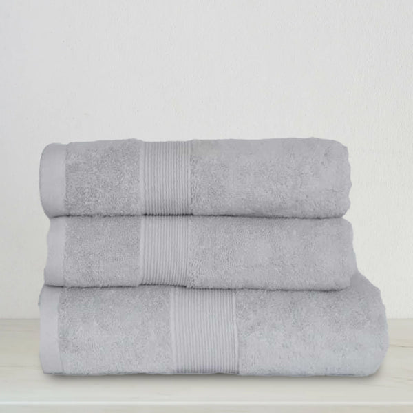 Silver Bath Towel Set Fancy (Pk of 3)