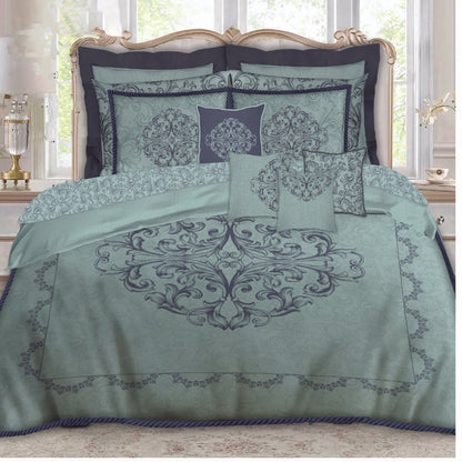 "Ornament" Embroidered 14-Piece Bridal Bedding Set