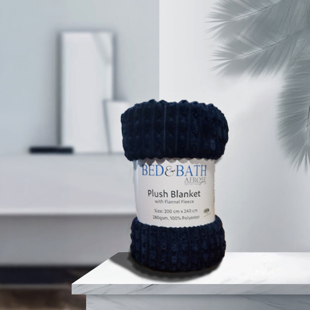 Plush Blanket – Flannel Fleece (Navy Blue)