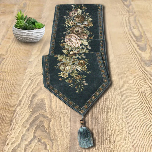 Green H-Jacquard Table Runner (210 CM)