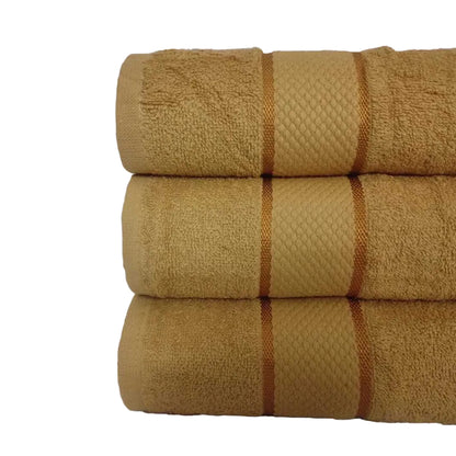 Fancy Three Pieces Towel Set in Mustard - Pack of 3