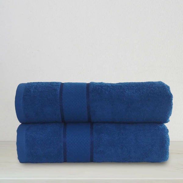 Royal Blue Bath Towel Set Fancy (Pk of 2)