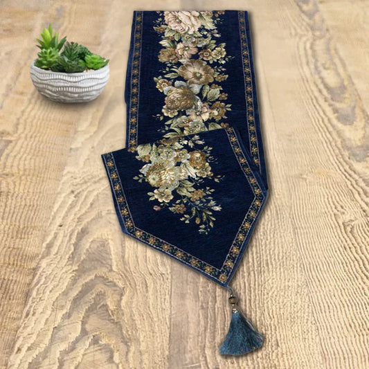 Dark Blue H-Jacquard Table Runner (210 CM)