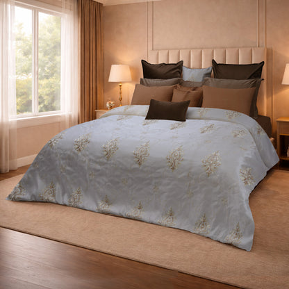 Silver Royale HL Signature Luxury Bed Linen Set by Hira Lari