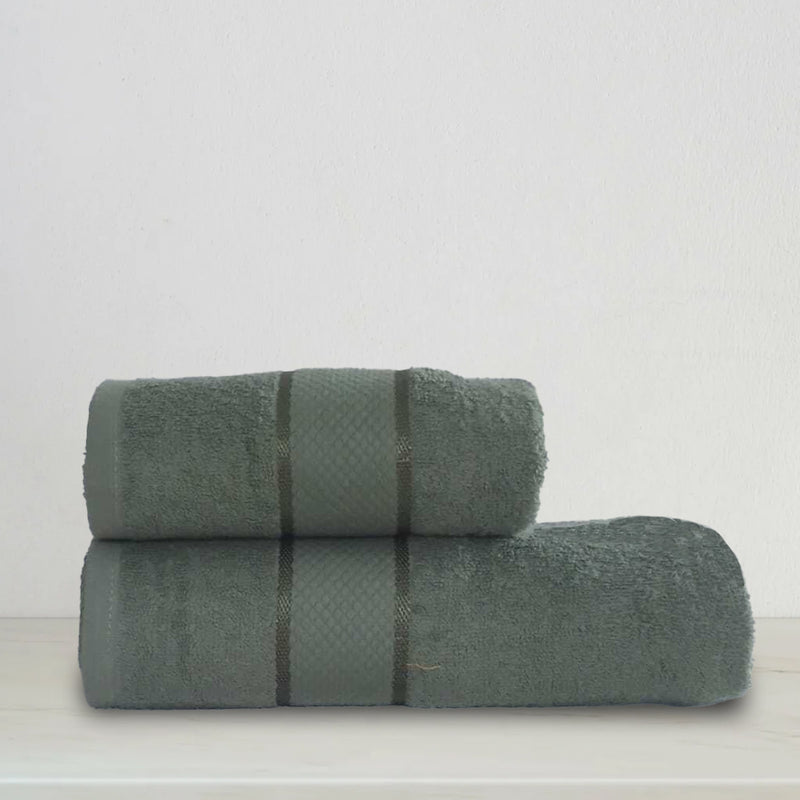 Sage Green Towel Set Fancy  (Pk of 2)