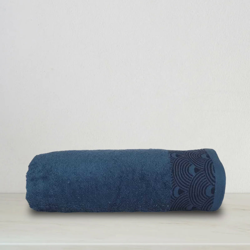 Blue Bath Sheet Jacquard