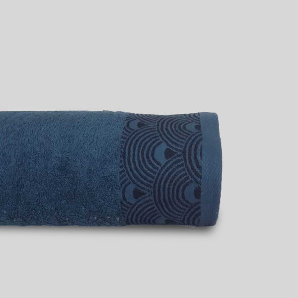 Blue Bath Sheet Jacquard