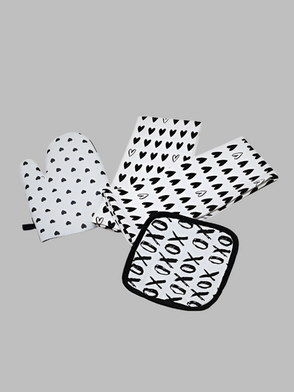 Kitchen Towels Love Black (2pcs)